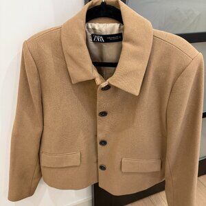 ZARA Tan Brown Camel Jacket Blazer Size XXL -Worn Once!